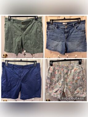 Bundle of 4 size 12 shorts (LOFT and Lands’ End)